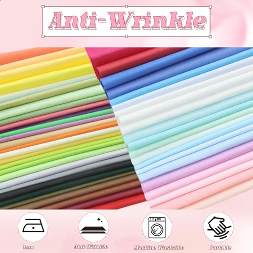 Zorfeter Cotton Fabric Bundles, 8" x 8", 50 Pcs, Solid Color - size: 8x8 Inch