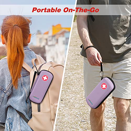MEDMAX Epipen Medical Carrying Case Hard Shell EVA Travel Organizer Bag - color: Lavender Purple