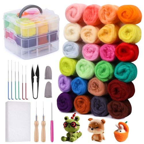 JUPEAN Needle Felting Kits for Beginners Adults Needle Felting Supplies - style: Style A