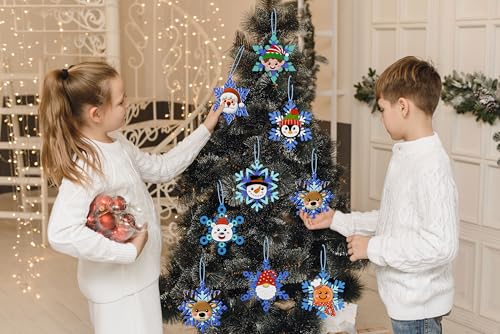 80UncleKimby 30pcs Christmas Winter Crafts for Kids - DIY Snowflake Felt Ornament Kit for Holiday Party, Classroom Arts and Craft Kits Bulk