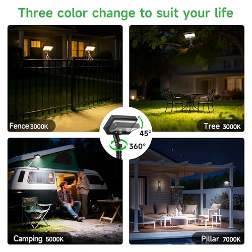 Octopus Solar Motion Lights Outdoor, 600LM, 4 Pack, Black - color: Claw Mount, size: 4-Pcs