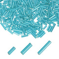 MECCANIXITY 2000pcs Glass Bugle Beads 4/6/9mm Long Tube Cylinder Beads - color: Lake Blue