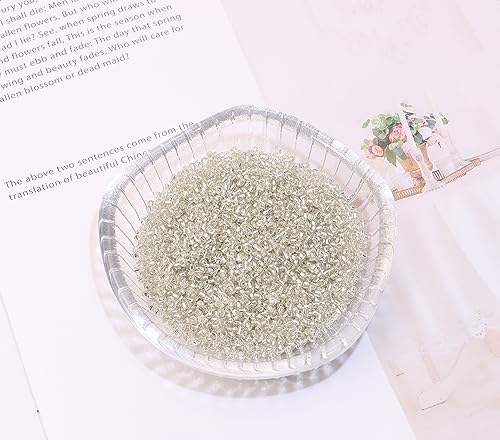 Glass Seed Beads Penta Angel 50g Mini Round Craft Loose Spacer Pony Beads for Earring Bracelets Necklace Waist Bead Jewelry Making（2mm, Silver - color: Silver