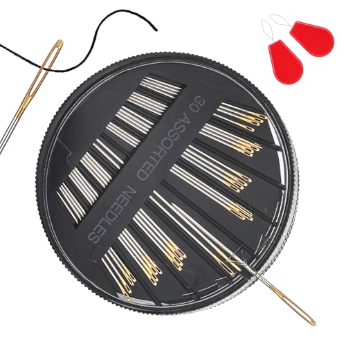 Ftyiwu 30 Pack Sewing Needles Assorted Embroidery Needles for Hand Sewing - size: 30pcs needles