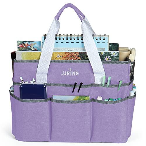 JJRING Craft Organizer Tote Bag Large Art Storage Caddy Lilac - color: Lilac, size: Large
