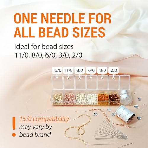 VONEEDL Premium Size 10 Beading Needles Pack - 100 pcs, 0.45 mm Diameter, 2-Inch Length, Includes Convenient Storage Tube - size: Size 10