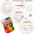 Bonroy Beginners Embroidery Practice kit 3 Sets to Learn 30 Different Stitches for Craft Lover Hand Stitch with Embroidery Fabric with Skill Techniques - color: Learning Stitches