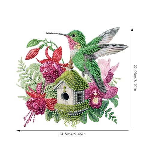 POETRYDRAW Diamond Art Ornament Desktop Kit Bird Flower, Stand Up Diamonds Painting Ornament for Adults, 5D DIY Special Diamond Gem Craft Tabletop Placement Board Kit - color: Bird Flower