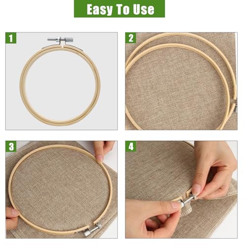Biaungdo 10 Inch Round Wood Embroidery Hoops, 2 Pieces - style: 10 Inch