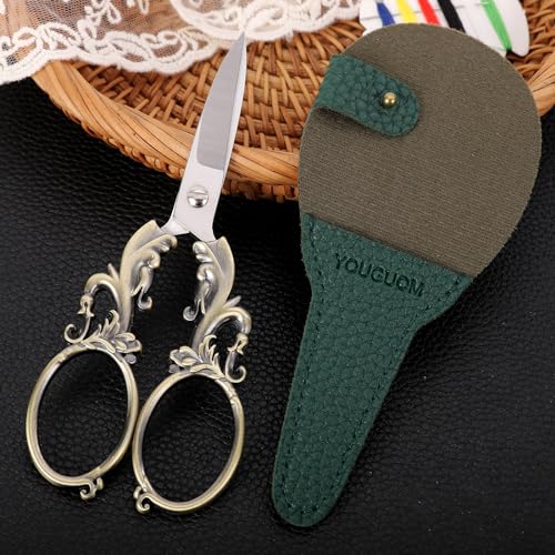 YOUGUOM All Purpose Scissors with Cover, Sewing Shears - color: Bronze