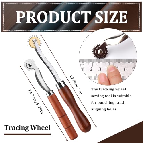 Nitlak 2PCS Tracing Wheel, Tracing Wheel Sewing Tool, Stitch Marking Spacer - color: Brown
