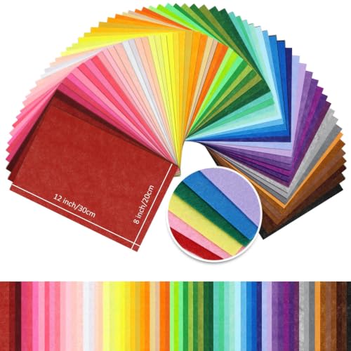 Thin Felt Fabric Sheets, Assorted Colors Stiff Felt Sheets for Crafts DIY Patchwork Sewing Projects Decoration (Stiff 66 Colors, 8"×12") - color: Stiff 66 Colors, size: 8 x 12 inches