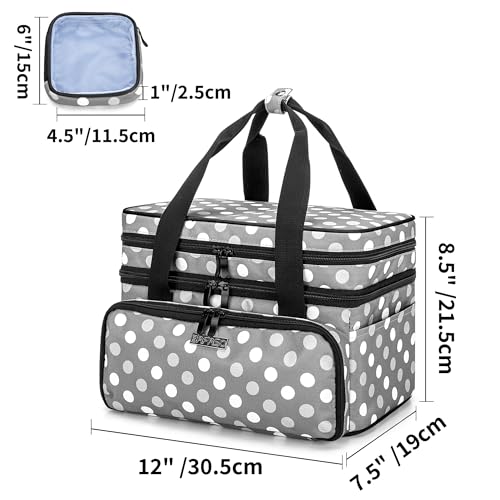 BAFASO Double Layer Sewing Accessories Organizer, Polka Dots - color: Polka Dots