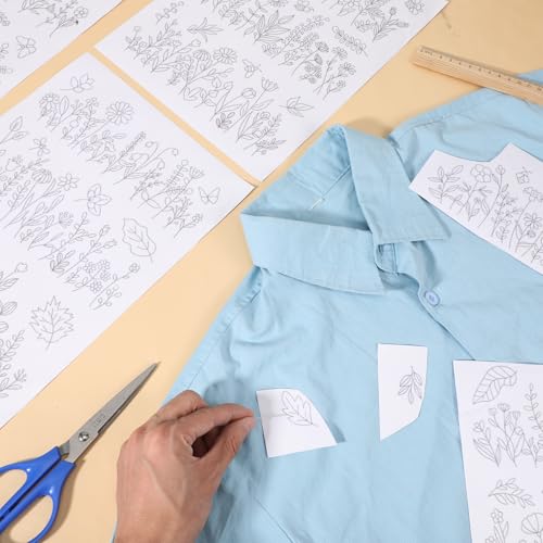 4 Sheets Water Soluble Embroidery Patterns, Stick and Stitch Patterns