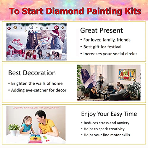 JATOK Diamond Painting Kit for Adults, Alpine Lake, 35.5 x 15.7 in - color: White