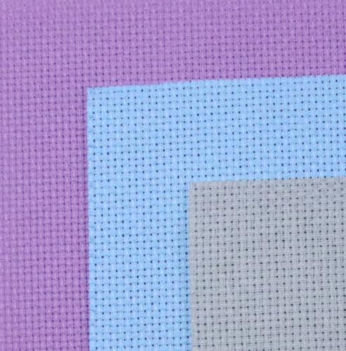 KCS 3 pc of 15" x 18"(38cmx45cm) 16 Count Cross Stitch Cotton Aida Cloth Needlework Rolled Fabric Box,16CT,Light Grey+Light Blue+Lavender - color: Light Grey+light Blue+lavender, size: 16CT