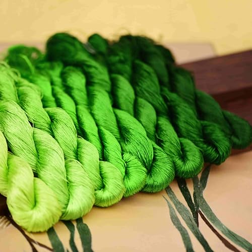 Natural Mulberry Silk Embroidery Thread – 8 Colors, 110m Each, Premium Hand-Dyed Silk Floss for Hand Embroidery, Cross-Stitch, and Needlework (01) - color: 01