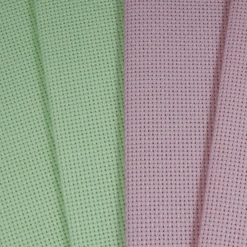 KCS 4 pc of 12" x 18"(30cmx45cm) 14CT Counted Cotton Aida Cloth Cross Stitch Fabric (Pink+Light Green) - color: Pink+light Green