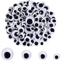 FEBSNOW 200Pcs 6mm-12mm Googly Wiggle Eyes Self Adhesive for DIY Crafts - size: 6mm-12mm