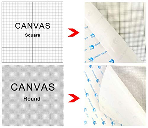 5Pcs/Lot 20x20CM Diamond Painting Canvas with Glue, Round/Square Blank Grid Canvas Empty for Customized Projects - size: Select