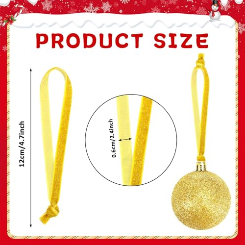 JUNEBRUSHS 120Pcs Ornament Ribbon for Ornament Hanging Christmas Tree Hanging Decorations Gold - color: Gold