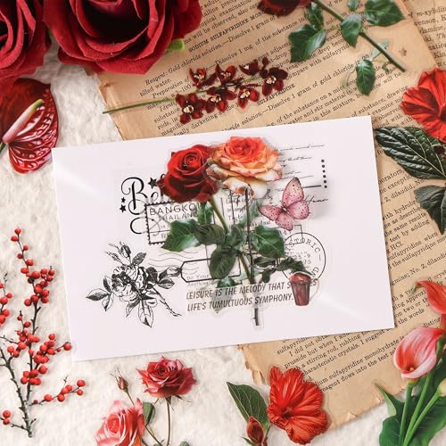 60 Pcs Floral Stickers for Scrapbooking and Journaling - color: Vibrant Harvest