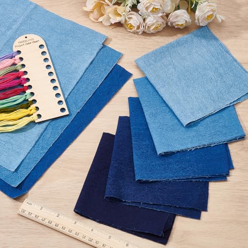 FREEBLOSS 10Pcs Sashiko Fabric Sashiko Mending Kit 9.84 * 9.84''