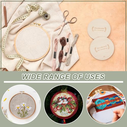BENECREAT 12 Pack Wooden Embroidery Backing Discs,3inch Wooden Backs for Finishing Embroidery Hoops, Crossing Stitch Hoop for DIY Needlework Projects Sewing Craft - size: 76mm