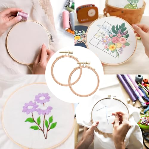 Mormchlots 2Pcs 3 Inch Wood Embroidery Hoops - size: 3 inch