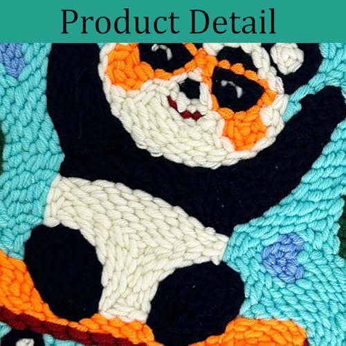 ZuoAnLF Punch Needle Kit with Hoop for Beginners, DIY Handmade Punch Needle Set with Yarn and Pattern Fabric, Relaxing Craft Activity for Adults and Teens, Home Décor & Gift Idea (Panda) - color: Panda