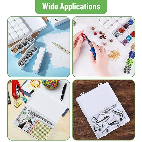 Mr. Pen- Bead Storage Containers, 28 Grids, 2 Pack, White - color: White, size: 2 Pack-56 Pcs(6.8"x4.4"x1")