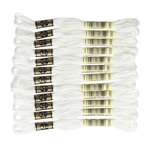 DMC 6-Strand Embroidery Cotton Floss - Winter White - 12/Pkg - style: #3865 White