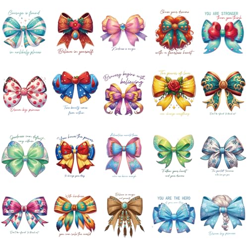 20 Pcs Bows Princess Bows DTF Transfers Ready to Press - style: Princess Bow
