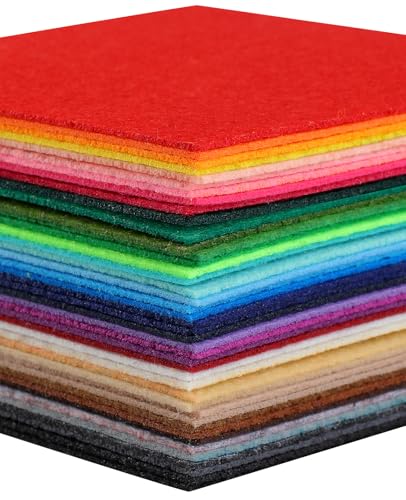 42 Pcs Stiff Felt Fabric Squares 4x4 Inch for Crafts Sewing - color: 4*4 Multicolor
