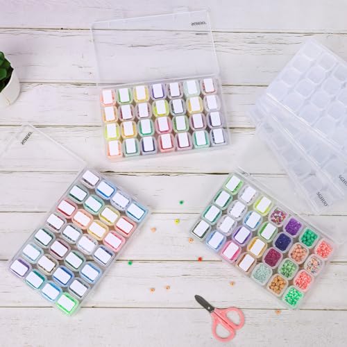 Diamond Painting Storage Boxes 6 Pack 28 Grid 168 Slots Bead Organizer - size: 6pcs