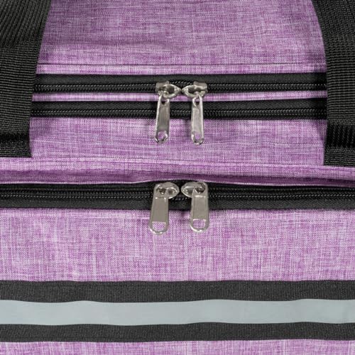 LOLE Yarn Organizer Tote – Large Knitting & Crochet Storage Bag with Clear Top, Dividers, Grommet Yarn Feed & Accessory Pockets – Portable Craft Project Bag