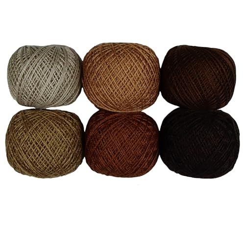 KCS Mercerized Pearl Cotton Thread Size 8 Crochet Needlework Embroidery Threads Ball (6, 04) - color: 04