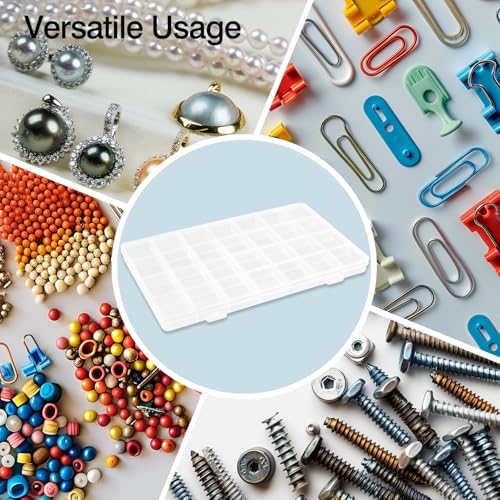 28 Grids Plastic Organizer Box with Dividers for Crafting, Storage Container for Beads & Charms & Accessories(2-Pack)
