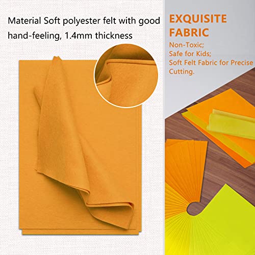 Jtnohx Soft Felt Sheets Felt Fabric for Crafts 4 Colors 40Pcs Yellow Series - color: Yellow Series