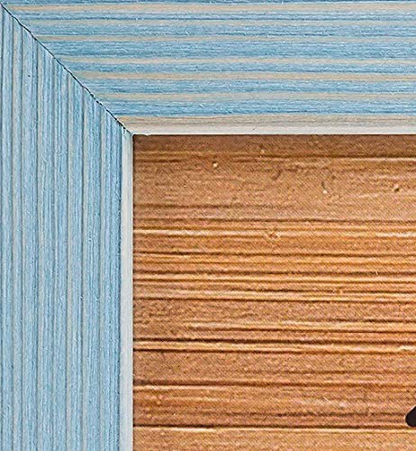 Rustic Wooden Square Picture Frames 8x8 - Set of 2-100% Natural Eco Distressed Wood with Real Glass for Wall Mounting and Tabletop Photo Frame - Blue Turquoise - color: Blue Turquoise