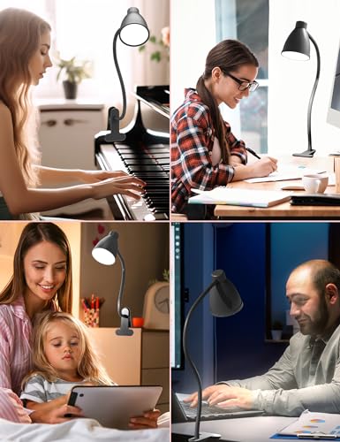 BOHON Desk Lamp 5 Color Modes 10 Brightness Dimmer Reading Light Black - color: Black