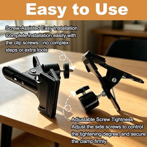 SELMAIDY Portable Metal Embroidery Hoop Stand, 360° Rotatable Table Clamp Holder for Cross Stitch and Needlework