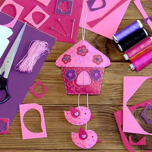 NEBURORA 20 Pcs 2mm Thick Stiff Felt Sheets for Crafts Sewing(Pink Series) - color: Pink and Purple