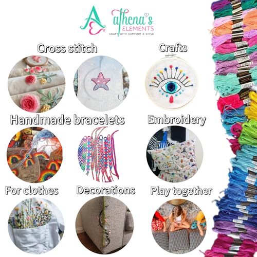 Athena's 200 Pcs Friendship Bracelet String Kit String Bracelet Making Kit with Organizer Box-Included 100pcs Friendship Bracelet Floss Thread,Cross Stitch Kits Xmas Gifts (Unicorn-Mermaid Theme)