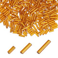 MECCANIXITY 2000pcs Glass Bugle Beads 4/6/9mm Long Tube Cylinder Beads - color: Orange