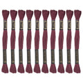 12 Skeins Embroidery Cotton Floss of 9yds for DIY Embroidery, Burgundy - color: Burgundy