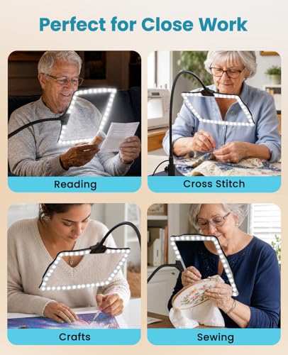 5X Full Page Magnifying Glass with Light and Stand for Reading