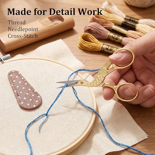BIHRTC 3.6inch Little Embroidery Scissors Sharp Stainless Steel Tip Sewing - color: Gold, size: 3.6inch