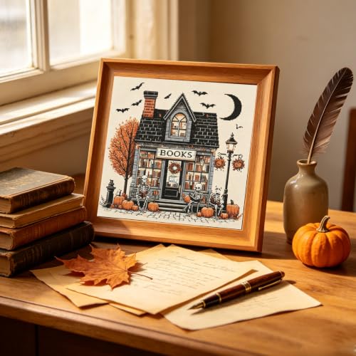 Halloween Bookstore Diamond Painting Kits for Adults,Book Diamond Art Kits - color: KM1185-1