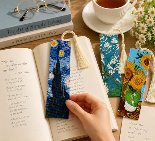 5 Pcs Cross Stitch Bookmark Kit for Adult Beginners Cross Stitch Kits - color: Cross stitch bookmark-17-2
